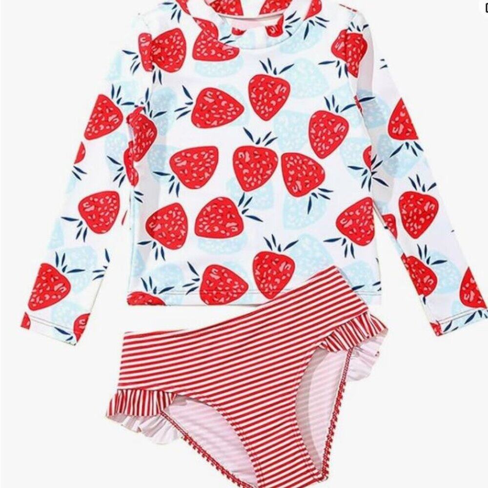 Just One You Carter's Brand Baby Girl 9 month Strawberry Print Rash Guard Set